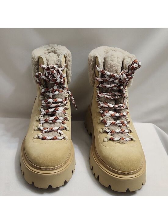 Woolrich Shoes - Woolrich Suede Sheepskin Calf Leather Chunky Lug Sole Hiking Boots (W Size 7)